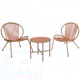 SET DE JARDIN 3 PZS MESA + 2 SILLAS TERRACOTA