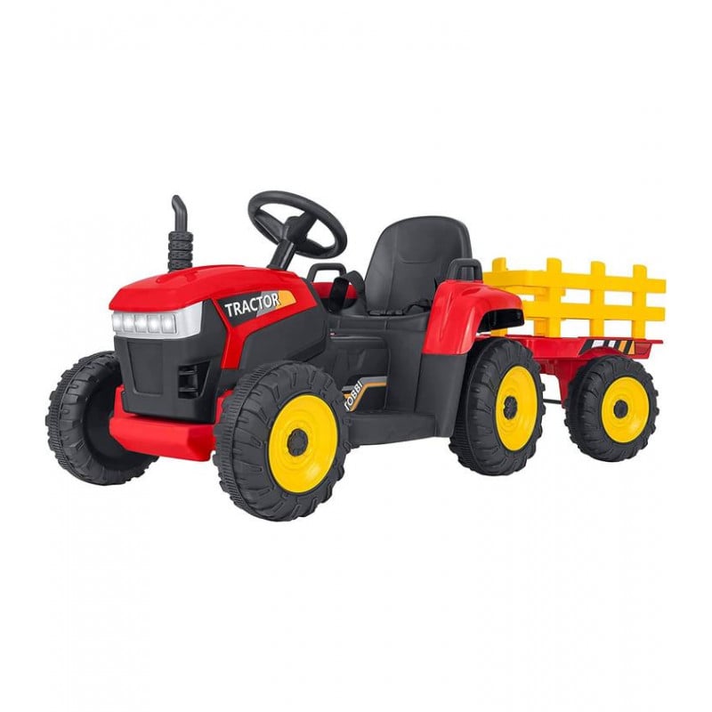 TRACTOR ELEC. R/C ROJO 12V 2.4 GHZ C/REM