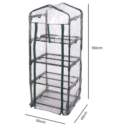 INVERNADERO DESMONTABLE 4 PISOS 130X50X45 CM