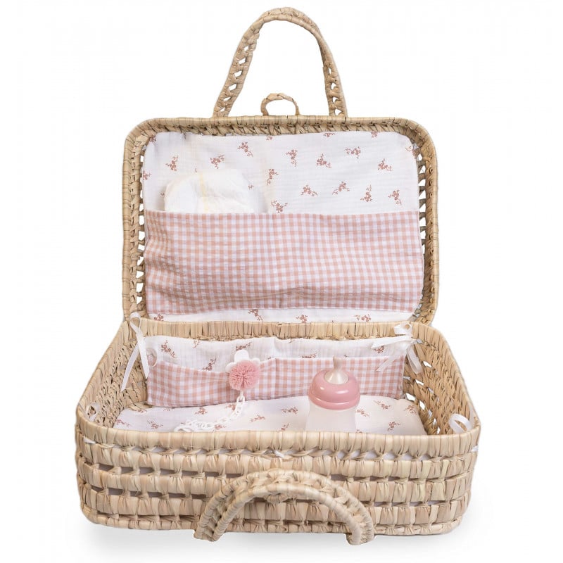 CANASTILLA DE PALMA FLORES Y VICHY