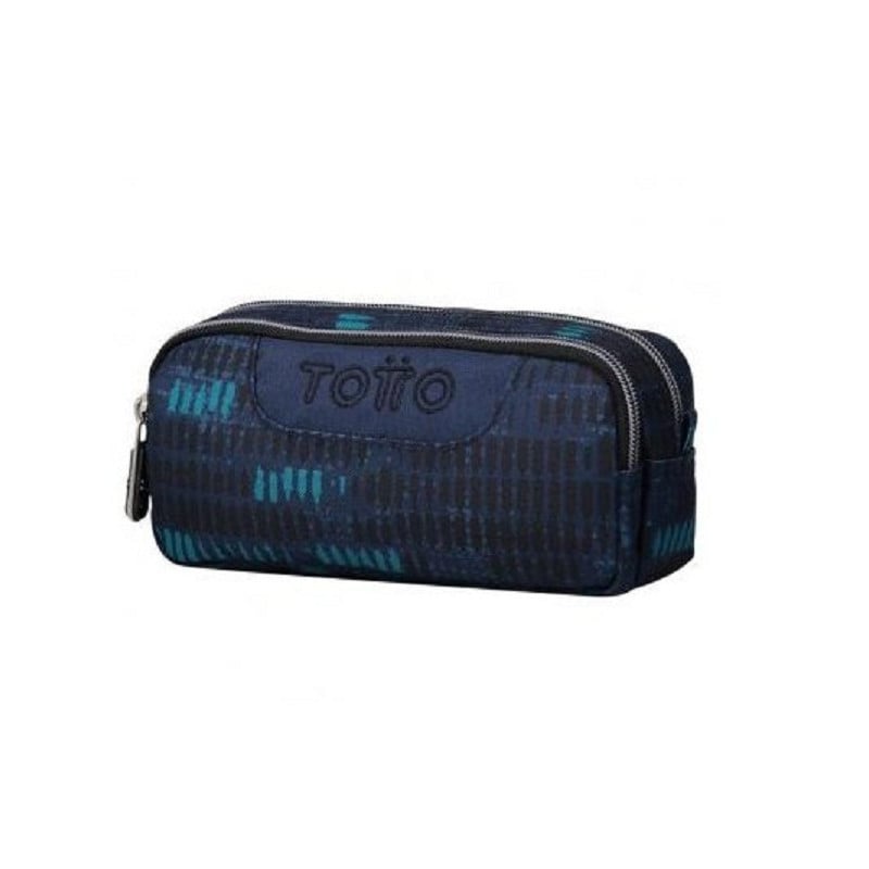 TOTTO ESTUCHE DOBLE AZUL JASPEADO