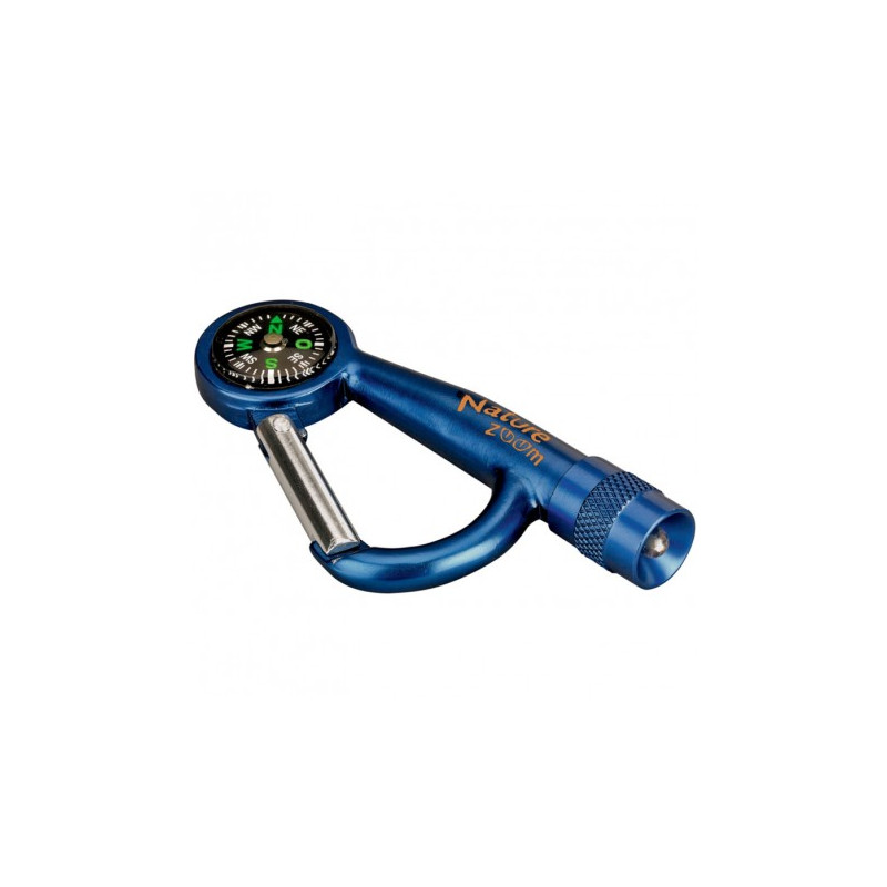 3 EN 1 MOSQUETON CON BRUJULA Y LINTERNA NATURE ZOOM