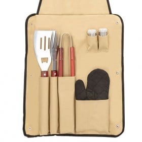 SET DELANTAL CON 7 UTENSILIOS BARBACOA AKTIVE 2