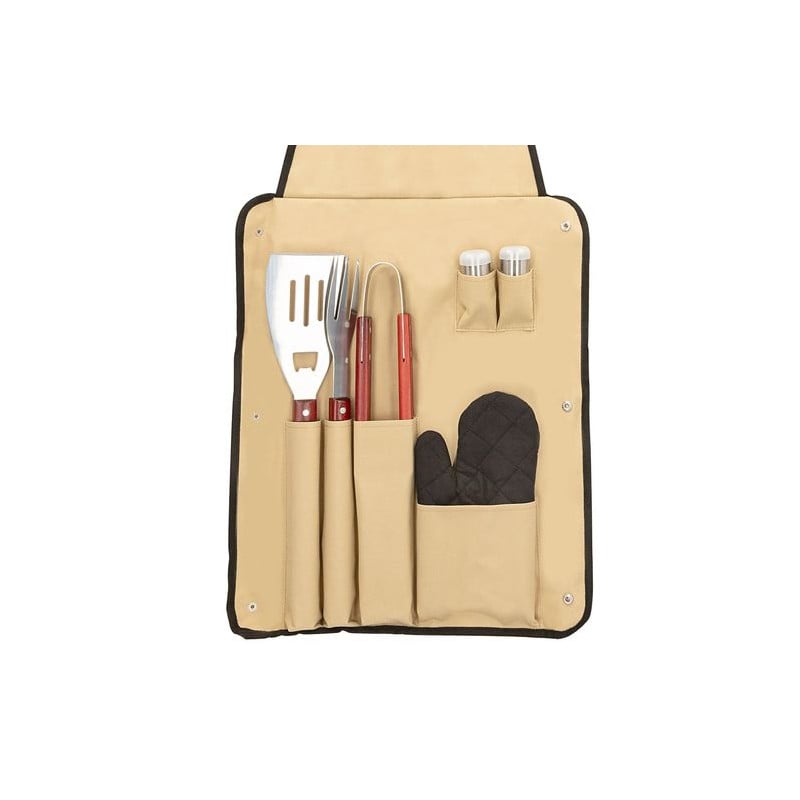 SET DELANTAL CON 7 UTENSILIOS BARBACOA AKTIVE