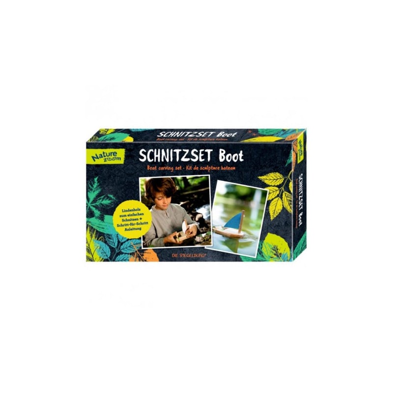 SET JUEGO DE TALLAR BARCO DE MADERA NATURE ZOOM