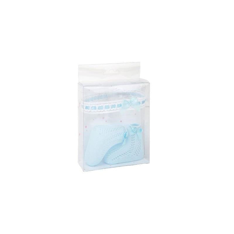 SET CALCETINES AZUL CON CINTA PARA LA CA