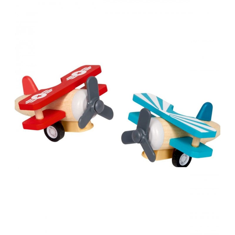 AVION DE MADERA CON CUERDA