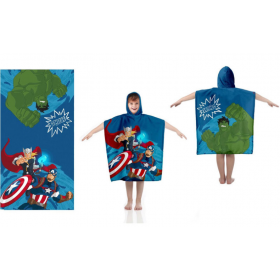 PONCHO PLAYA AVENGERS 55X110 CM ALGODON 2