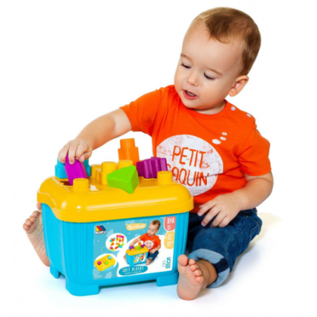 CUBETA BLOCKS Y PUZZLES BLANDOS 15 PCS