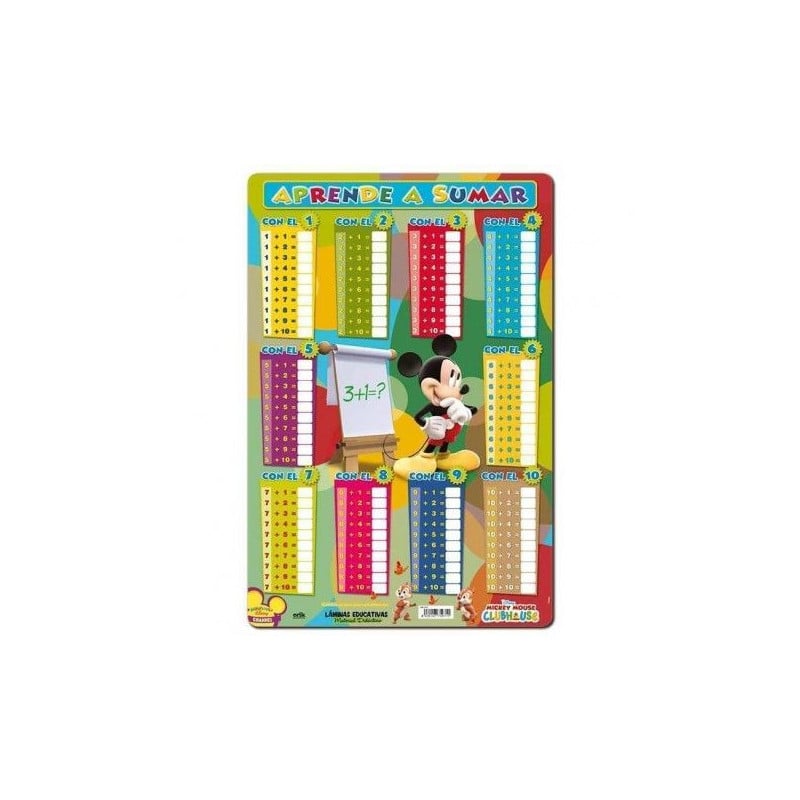 LAMINA EDUCATIVA APRENDE A SUMAR MICKEY