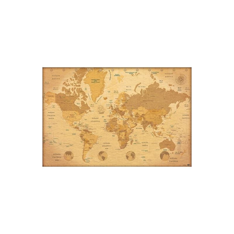 POSTER MAPA MUNDO VINTAGE