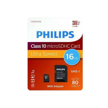 TARJETA MICRO SD 16 GB CON ADAPTADOR PHILIPS
