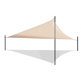 TOLDO TRIANGULAR 5X5X5 M BEIGE + BOLSA 2