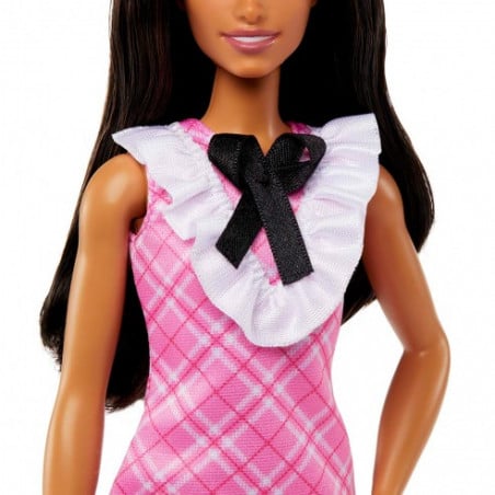 BARBIE FASHIONISTA VESTIDO TARTAN ROSA 