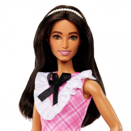 BARBIE FASHIONISTA VESTIDO TARTAN ROSA 