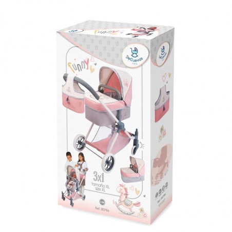 COCHE DE MUÑECAS 3X1 XL FUNNY