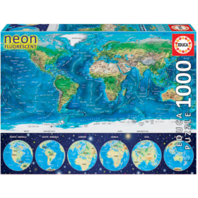 1000 MAPAMUNDI FISICO NEON
