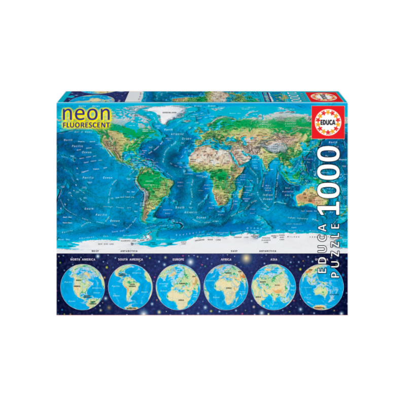 1000 MAPAMUNDI FISICO NEON