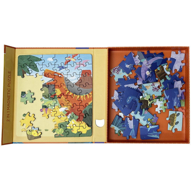 PUZZLE MAGNETICO 2 EN 1 DINOSAURIOS