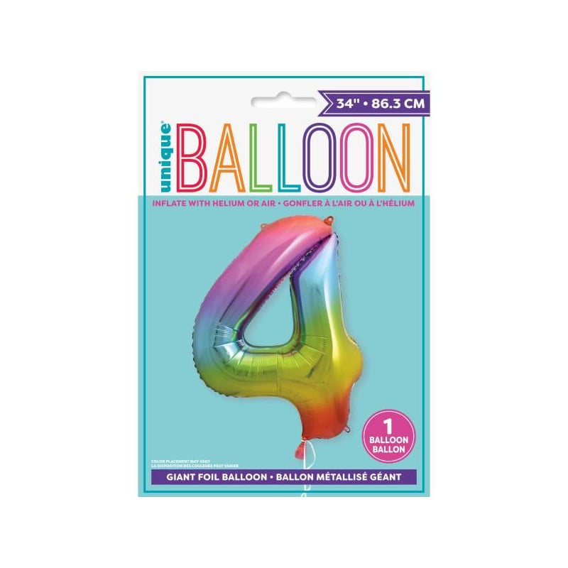 GLOBO ARCOIRIS FORMA NUMERO 4