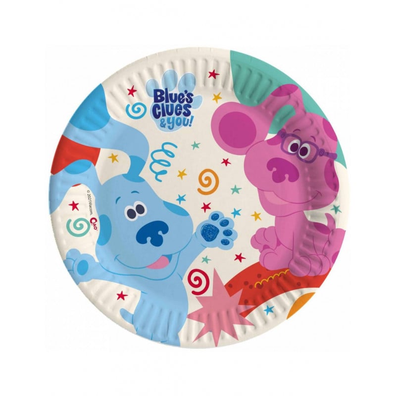 8 PLATOS CARTON LAS PISTAS DE BLUE  18CM