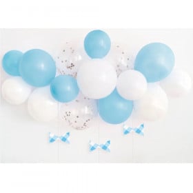 KIT ARCO GLOBOS PRIMER CUMPLE CUADROS AZUL 2