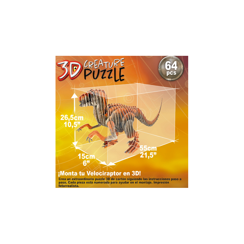 VELOCIRRAPTOR 3D CREATURE PUZZLE