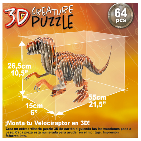 VELOCIRRAPTOR 3D CREATURE PUZZLE