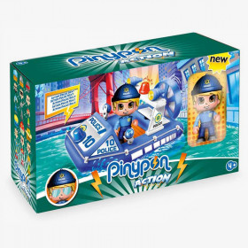 PYNYPON ACTION. LANCHA DE POLICIA CON 1 FIGURA