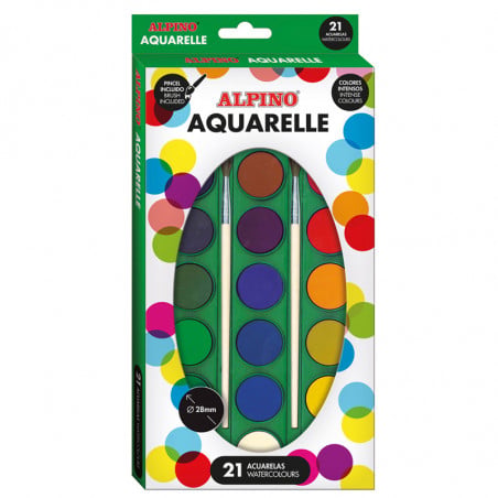 ESTUCHE 21 ACUARELAS ALPINO