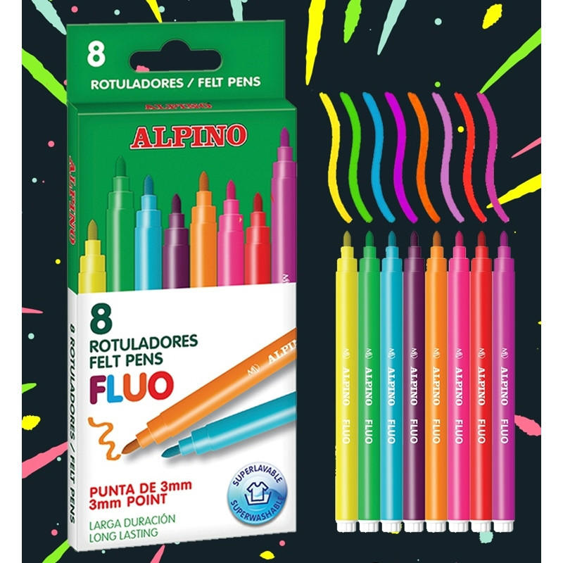 8 Rotuladores Alpino Fluor