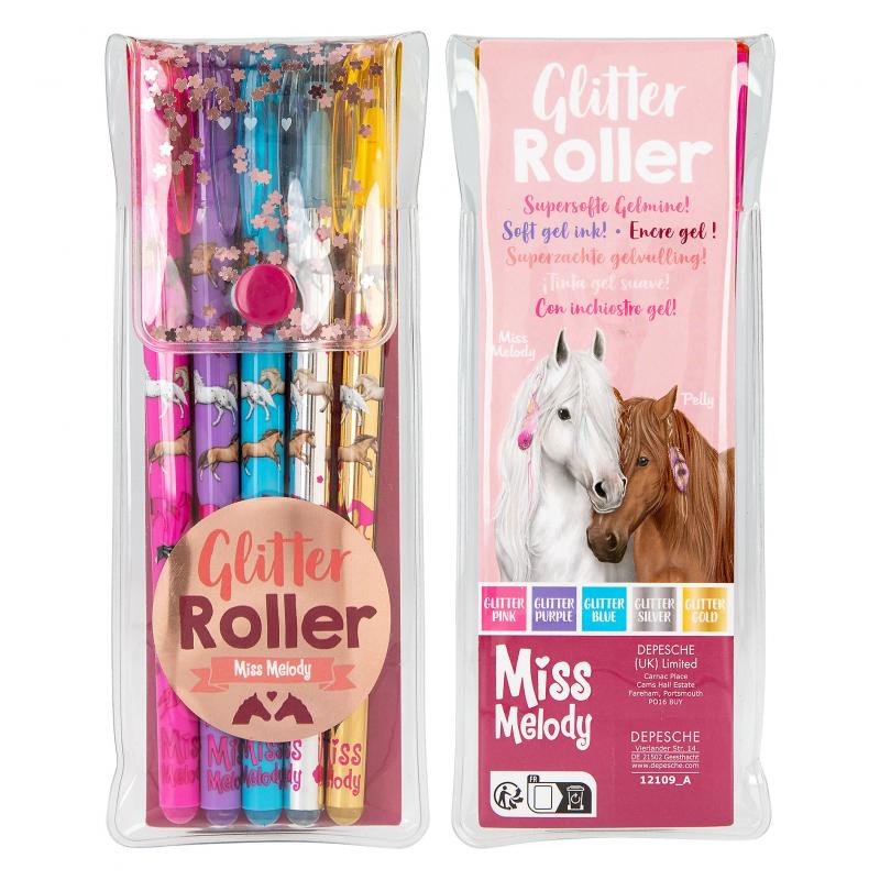 MISS MELODY SET DE ROTULADORES DE GEL CON PURPURINA