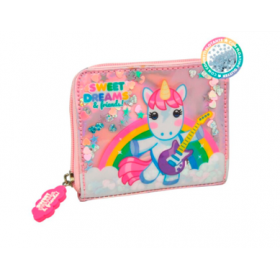 MONEDERO PVC PLATEADO ROSA UNICORNIO SWEET DREAMS