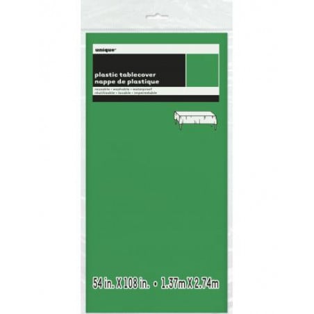 MANTEL PLASTICO LISO VERDE ESMERALDA