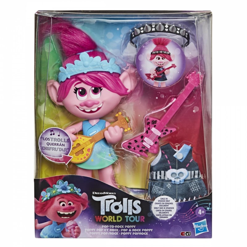 TROLLS MUÑECA POPPY ROCK