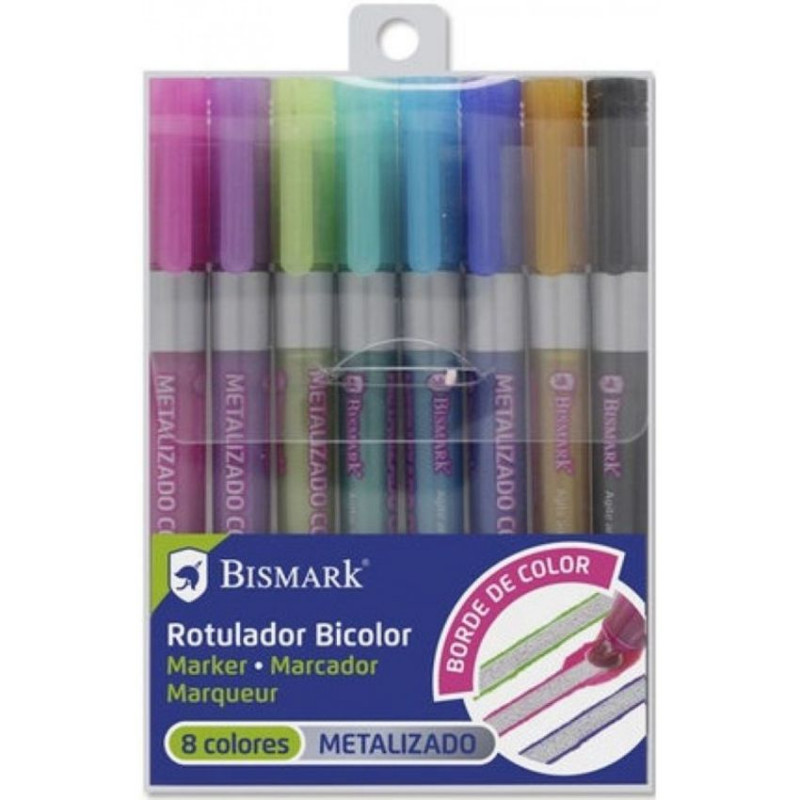 Rotulador Bicolor Plata + Neón-Pastel 8