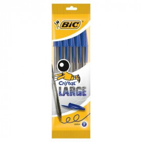 Bolígrafo Bic Cristal Large Blister 5 Azul