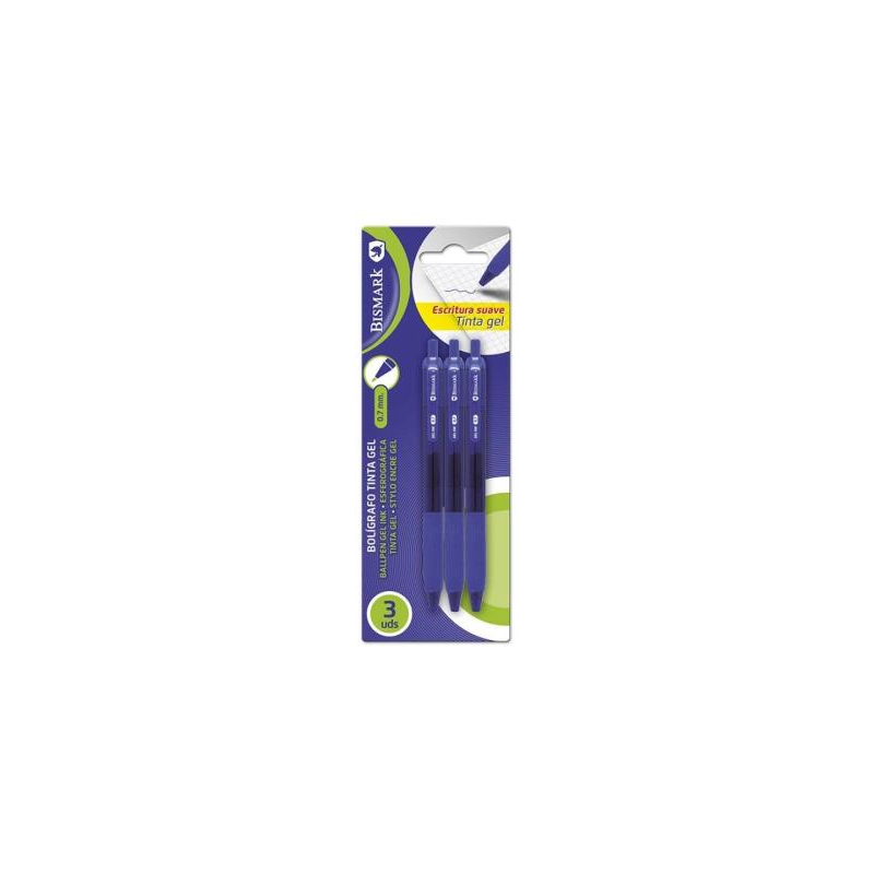 Bolígrafo Grip Large Gel 0,7 mm 3 Azules