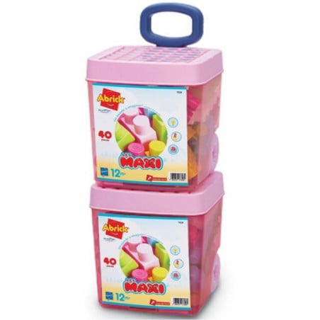 CARRITO 40 PIEZAS MAXI ABRICK ROSA