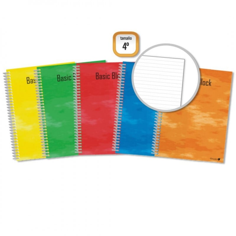 Golden Cuaderno T.N. 80 Hojas Horizontal Rayada 4º Surtido