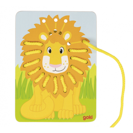Juego de Enhebrar, Loro, León y Cebra Juego de Enhebrar, Loro, León y Cebra