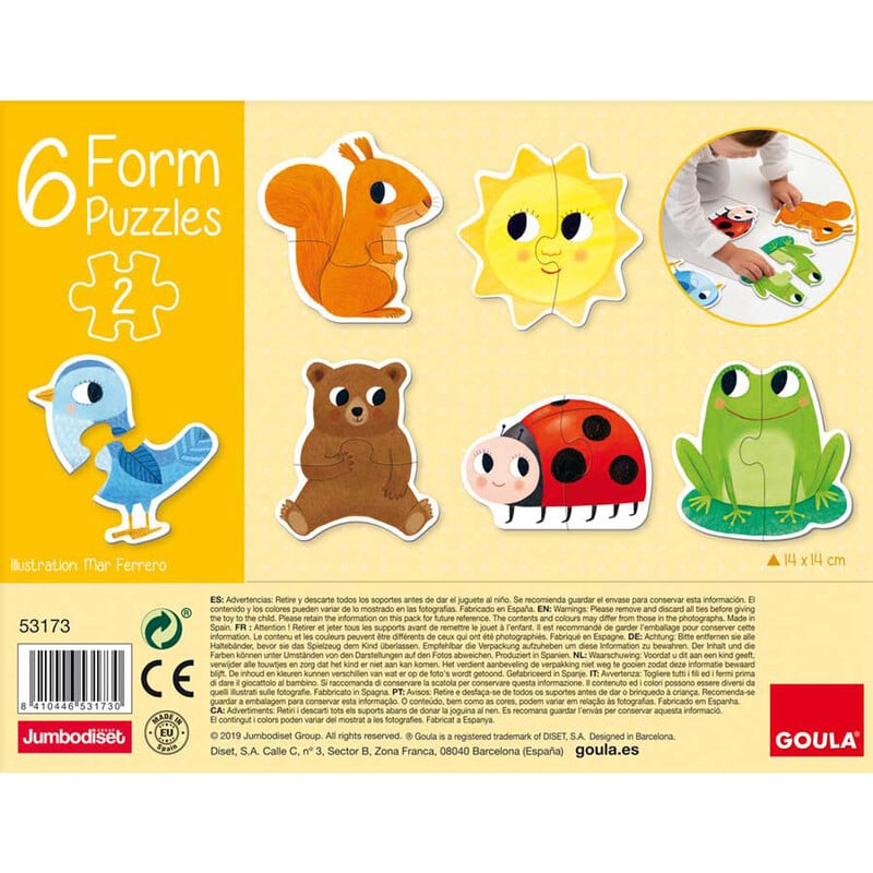 6 PUZZLES CARTÓN 2 PIEZAS GOULA