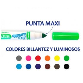 12 Rotuladores Súper Lavables Maxi Punta 2