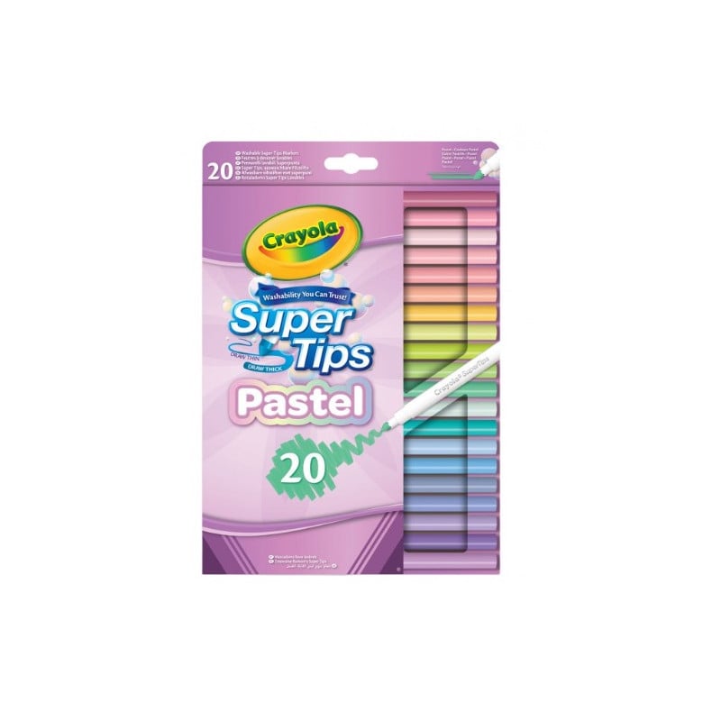 20 ROTULADORES SUPER PUNTA LAVABLES PAST