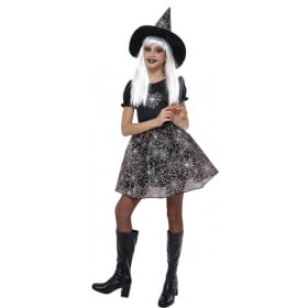 Disfraz Bruja Spiderweb Glow In Dark Infantil T.L 8-10 Años