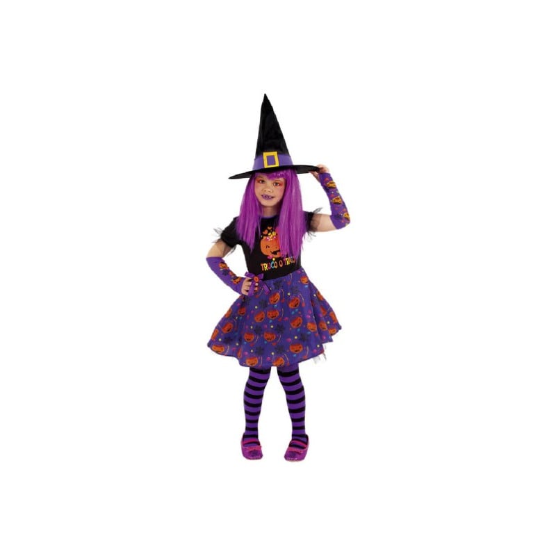DISFRAZ BRUJITA TRUCO O TRATO INFANTIL T.S 3-4 AÑOS