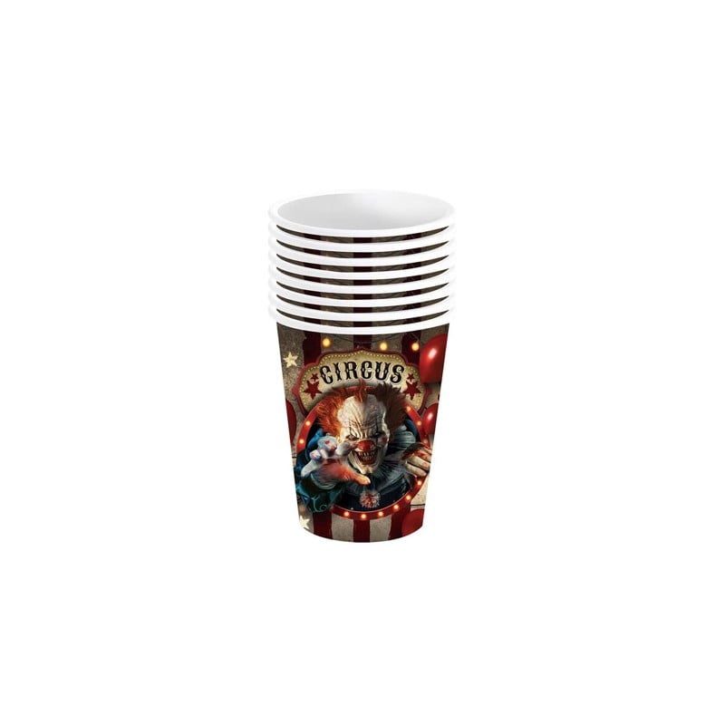 BOLSA 6 VASOS PAYASO 240 ML 9 CM