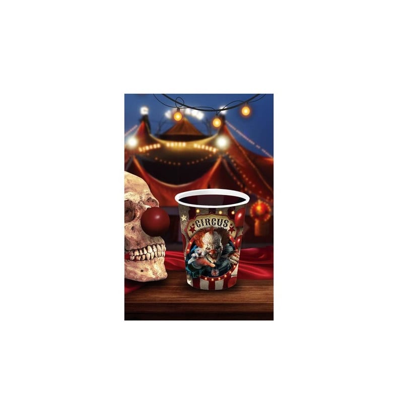 BOLSA 6 VASOS PAYASO 240 ML 9 CM