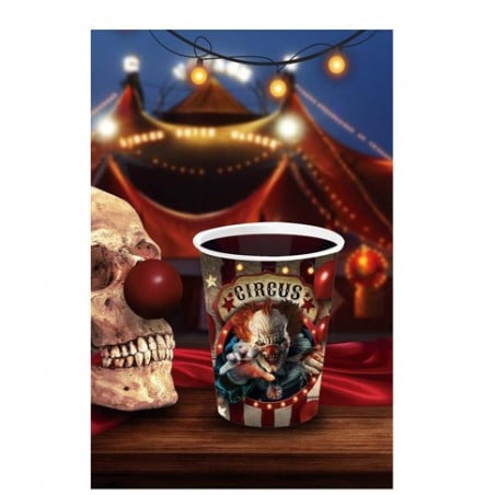 BOLSA 6 VASOS PAYASO 240 ML 9 CM