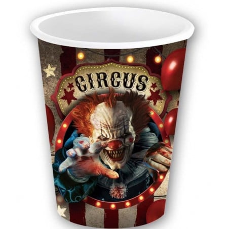 BOLSA 6 VASOS PAYASO 240 ML 9 CM